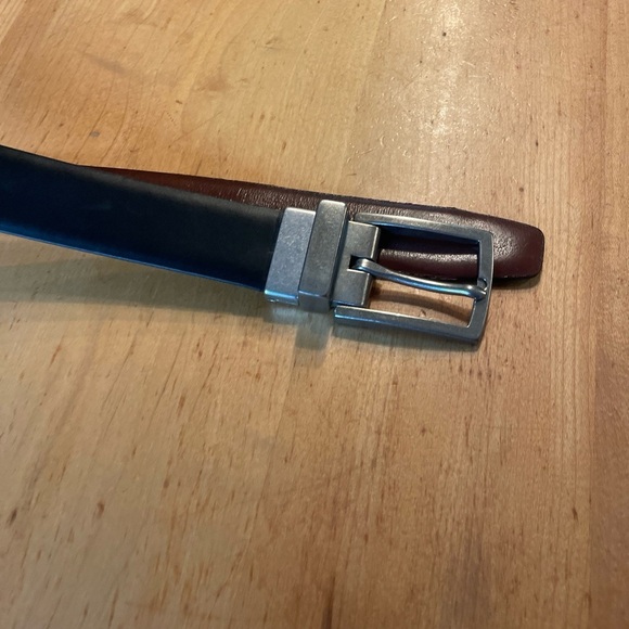 Men's Black (inside brown)Leather Belt silver belt buckle
length 38” - Picture 7 of 10